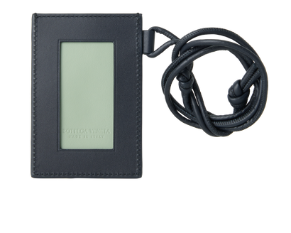 Bottega Veneta Intrecciato Badge Holder, &pound;180, Accessories, Navy, Leather, Front view